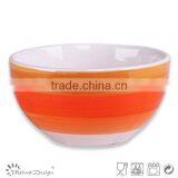 Stoneware Bowl With Blue Vertical Stripe Manufacturer Handpainted Striped Cereal Bowls thumbnail-1