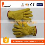 DDSAFETY Wholesale China Factory Yellow Cow Grain Leather Glove Motorcycle Glove