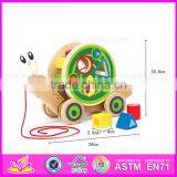 2016 Hot Sale Baby Wooden Snail Toy, Most Popular Kids Wooden Snail Toy W05B155 thumbnail-6