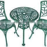 Customized Cast Aluminum Garden Metal Bistro Set With Green Color Metallic Table and Chair for Hot Sale thumbnail-1