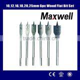 6pc Wood Flat Bit Set