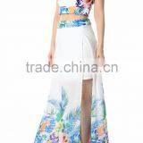 Floral Print Maxi Dress 2 Pieces Set Woman Fashion Going Out Casual Dress thumbnail-1