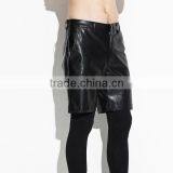 New Design UK Style Metro Sexual Fashion Straight Mens Leather Shorts thumbnail-2