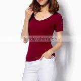 New Fashion of Blank t Shirt for Ladies, V-neck t Shirt thumbnail-2