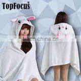 Wholesale Flannel Fleece Cartoon Bunny Hooded Winter Fleece Thick Sex Women Thermal Robe thumbnail-1