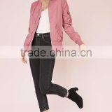 2017 Mgoo Pink Fighter Pilot Bomber Jacket Custom Printing Embroidery Military Flight Jacket With Knit Cuffs And Waistband thumbnail-3