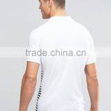 MGOO Customzied Black And White Stripe Polo Shirts Short Sleeves Muscle Shirts In Rib thumbnail-3