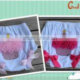 Hot Sale High Quality Childrens Boutique Clothing Baby Girl Short Hot Pants With Cake Candle Kids Lace Bloomer thumbnail-2