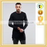 Super Long Line t Shirt Plain Black Slim Fit t Shirt Custom Logo t Shirt