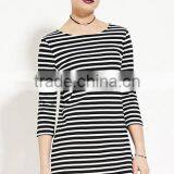 Classic Stripes Straight 7 Minutes of Sleeve Dress thumbnail-2