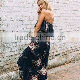 Off Shoulder Ruffle Long Maxi Dress Floral Print Summer Beach Dress Apparel thumbnail-4