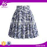 2016 Guangzhou Shandao Manufacturer High Quality Women Summer Ruffle A Line Vintage Printed Satin Pictures Fashionable Skirts thumbnail-1