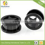 3 Colors Stainless Steel Pentagram Shape Channel Ear Plug thumbnail-3