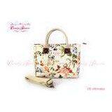 White Womens Summer Flowered Handbags / Waterproof Fashion Flowery Handbags thumbnail-1