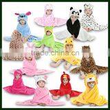 Micro Plush Fleece Panda Hood Blanket With Patch Work Paws