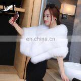 2016 Fashion Luxury Bride Lady Winter Shawl / Real White Fox Fur Shawl