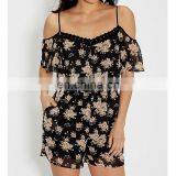 2017 Summer Street Fashion Ladies Floral Printed Jumpsuits thumbnail-1