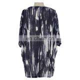 XXXL Size Abstract Print Fat Women T-Shirt Beach Wear thumbnail-2