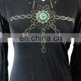 Women African Style Abaya / Latest Black And Golden Diamond Stone Work Embroidery Burkha/ Latest New York Fashion (dubai Abaya) thumbnail-2