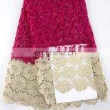 Latest Guipure Lace Fabric African Cord Lace Wedding Tulle Lace Fabric Withstones thumbnail-2