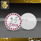 Cheap Custom Crystal Metal Golf Ball Marker for Golf Diva