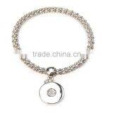 New Design Fashion Stainless Steel Bangle Snap Button Charm Bracelet From China thumbnail-1