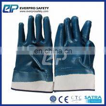 Oil Resistant Safety Cuff Cotton Jersey Shell Blue Nitrile Heavy Duty Gloves thumbnail-4