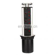 1.8m 16A 3 Power UK Plug Socket 2 USB Charging Port Kitchen Table Desktop Sockets Retractable Countertops Work Top Outlet Socket