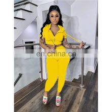 Wholesale Custom Women's Suits Autumn and Winter Western Style Solid Color Casual Short Sleeve Trousers Movement thumbnail-5