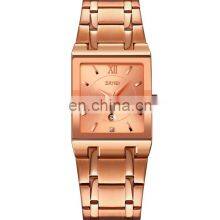 SKMEI 9263 Brand 3ATM Square Dial Men Luxury Wristwatches Stainless Steel Business Quartz Watch thumbnail-1