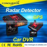 Conqueror best selling hd black box radar detector with car dvr camera and gps logger