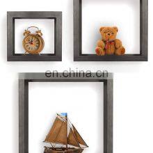 Квадратный деревянный висящий плавающий кубический декоративный стеллаж для стены