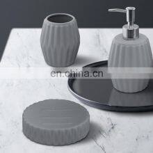 4 Pcs Ceramic Bathroom Accessory Household Hotel Bathroom Accessories Set Ceramic Luxury Bath Set Ceramic Bathroom Accessory thumbnail-4