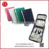 PU 8pcs Metal Frame Zipper Bag Wave Convex Texture Manicure Set Nail Clipper Set Quality Choice