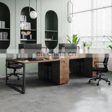 Wholesale Luxury Modern l Shaped Wooden Metal Executive Computer Office Desk thumbnail-5