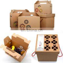 Custom Logo Printed Kraft Cardboard/Corrugated Luxury Dry Fruit Packaging Corrugated Box Gift Box With Handle