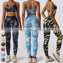 Wholesale Clothing 2 Piece Suit Quick Dry Butt Lift Camouflage Sport Bra Leggings Gym Fitness Sets Seamless Yoga Set For Women thumbnail-5