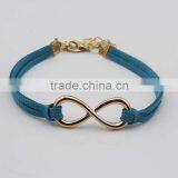 Fashion Custom Men Braided Bracelet Single Wrap Gold 8 Infinity Leather Bracelet Men thumbnail-3