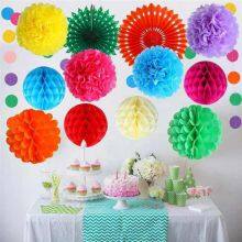 Wholesale Colorful Paper Fan Pennant Garland String Banner Hanging Swirl Party Decorations Set With Paper Fan thumbnail-2