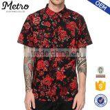 Wholesale Rose Printed Hawaiian Short Sleeve Mens Shirts thumbnail-1