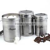 STAINLESS STEEL TEA,COFFEE,SUGAR CANISTER SET thumbnail-1