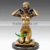 Art Nouveau Nude Brass Lady Statue