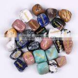 Mixed Gemstones Engraved Tumbled Stone Healing Gift