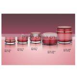 High Quality Plastic Cosmetic Red Color Cream Jar Acrylic Bottle Manufacturers Round 15g 30g 50g 100g 200g