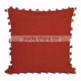 Suzani Embroidered Cushion Cover Boho Throw Indian Pom Pom Pillow Cases 16x16 thumbnail-3