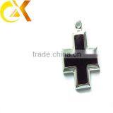 Custom Charm Stainless Steel Jewelry Chunky Cross Pendants With Ring for Jewelry Making thumbnail-1