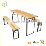 Sturdy frame heavy-duty Quick set-up outdoor wooden camping/pinic/BBQ folding wooden beer table set                        
                                                Quality Choice