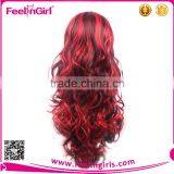 Emported OEM Front Lace Mixed Red Sexy Synthetic Wigs Quality Choice thumbnail-5