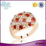 Factory Wholesale Less Than 1 Dollar Jewelry Zinc Alloy Full Jewelled Rose Gold Ring thumbnail-1
