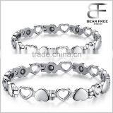 Hollow Heart Titanium Germanium Couples Bracelet Adjustable Length, medical alert bracelet